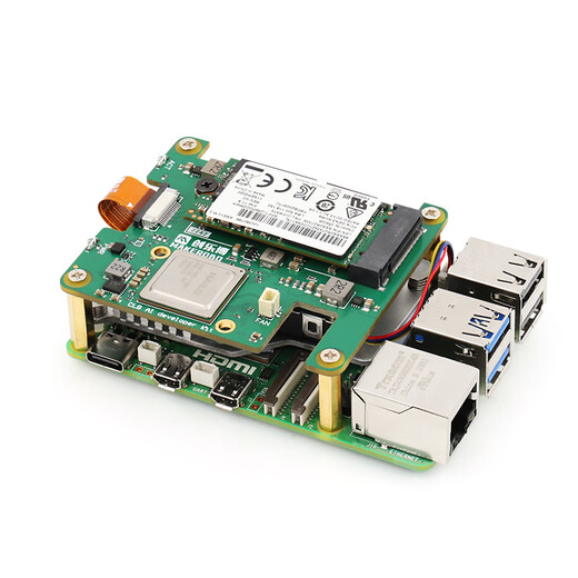CreateBlock Raspberry Pi 5 Offizielle PCIe zu M.2 HAT + Expansion Board SSD Solid State Drive NVMe Raspberry Pi 5 AI Kit Raspberry Pi 5 Clb AI DP Kit B Modell + Festplatte