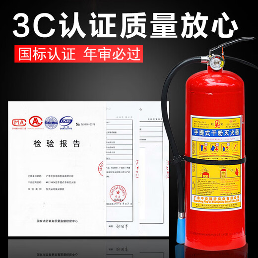桂安灭火器4kg干粉手提式家用商用仓库12358公斤联塑消防器材箱子 4公斤联塑+箱子1个