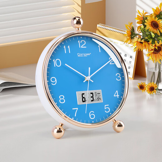 Kangbas simple table clock living room bedroom study desktop clock 2025 creative fashion table clock calendar quartz clock 3476Y calendar white (29 cm)