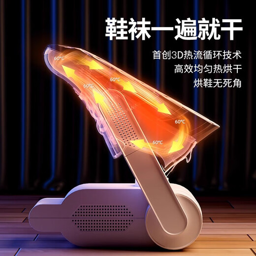 Korean shoe dryer, deodorizing and sterilizing shoe dryer, household adult dryer, student shoe warmer, purple light retractable salt box, smart timer + rose