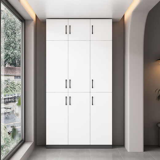 White taro balcony storage cabinet storage household large-capacity storage cabinet sun protection storage cabinet wall-mounted storage cabinet shoe cabinet customization two doors high 180 wide 60 deep 40 (installation included) upper and lower doors