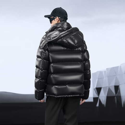 高梵【田栩宁同款】黑金鹅绒服黑珍珠5.0男士羽绒服2025新款 黑色 XL