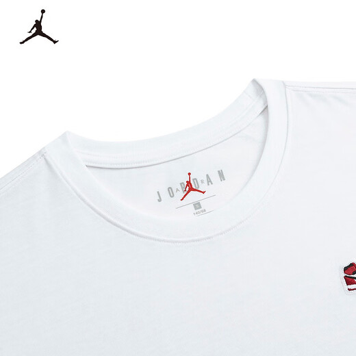 NIKE JORDAN Nike AJ children's summer T-shirt summer new moisture-absorbent and breathable children's short-sleeved pure white 150/72 recommended height 140-152cm