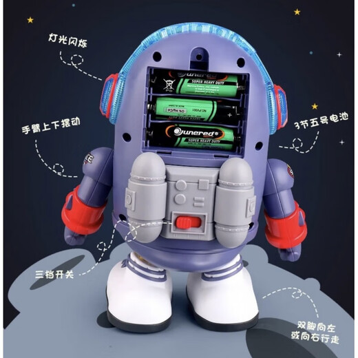 
Perenna's dancing space duck funny electric robot children's toys fun colorful light music box [upgrade-rechargeable] Electric dancing space bear