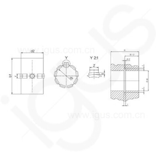 IGUS/JUM sliding film 01 02 plastic wear-resistant sleeve 10 linear bearing 12 pad 16 bushing 20 25 30 JUM-02-20