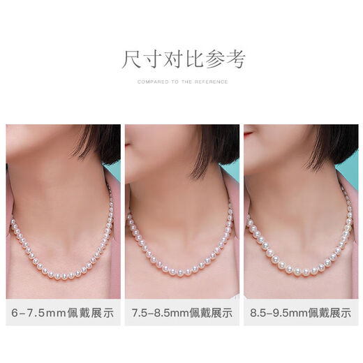 Freshwater Pearl Necklace Mother's Style Women's Near Round Necklace Clavicle Chain Respect Season 8:05-9:00 5mm 925 Silver Stick Buckle Freshwater Pearl Necklace Approximately 44cm44cm
