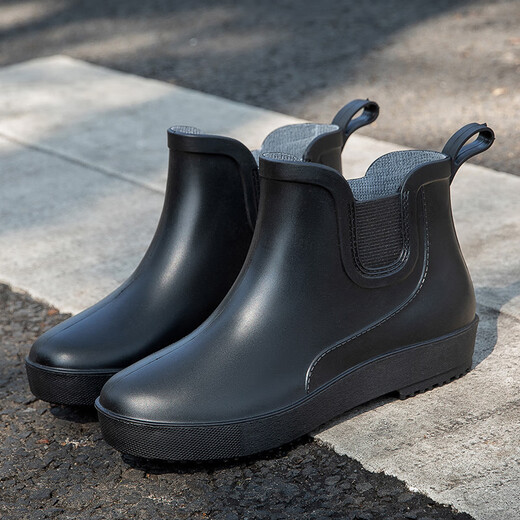 Shurong modische Regenschuhe Frauen kurze Regenstiefel Dicke alleinige Küche nicht rutschern im Freien mit Gummischuhen wasserdichte Outdoor-Angelauto Waschwasserschuhe Frauen Grün 38