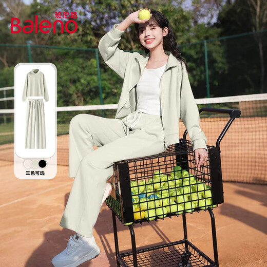 Baleno sports and leisure suits for women 2025 autumn and winter new temperament age-reducing stand-up collar sweatshirt jacket wide-leg pants two-piece set