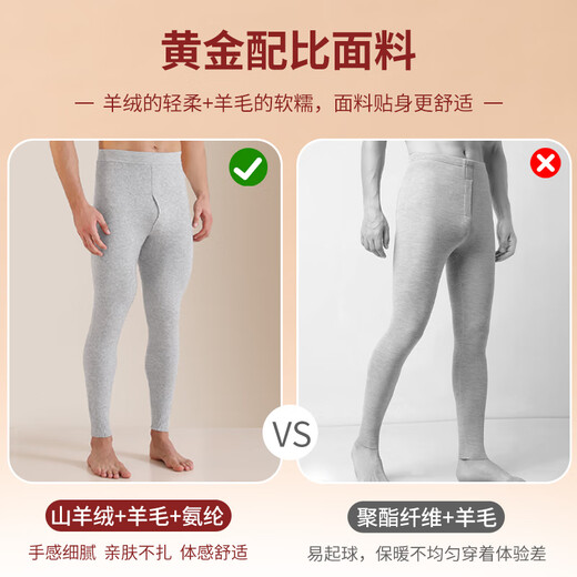 Tintin Yang 2025 new cashmere pants seamless high-end wool pants men's warm pants slim fit middle-aged and elderly long johns woolen pants