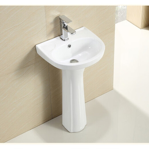 JOMOO JOMOO bathroom pedestal basin bathroom ceramic wash basin hand wash basin balcony household integrated pedestal basin D type pedestal basin + faucet + drain accessories