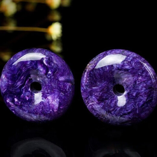 Wenying Natural Purple Dragon Crystal Peace Buckle Pendant Elegant Charoite Raw Stone Purple Crystal Necklace Men's and Women's Sweater Chain