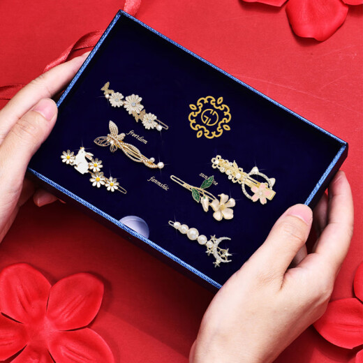 Ancient hairpin hairpin headdress for women with side clips, bangs, forehead clips, hairpin, Children's Day gift for girls