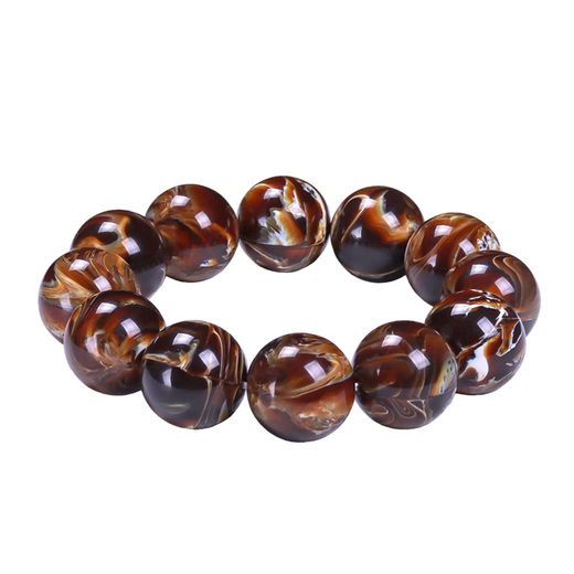 Fat Donglai's same amber Burmese root amber bracelet black beeswax fairy flower cave honey old beeswax round bead bracelet for men 22mm 11 bold men's style