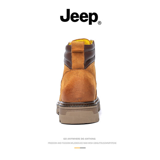 Jeep Jeep Martin Boots Herren Sommer 2025 Neue hohe Top -Schnee -Modedicke alleinige Arbeit Boots Männer große gelbe Stiefel Herrenschuhe gelb 40