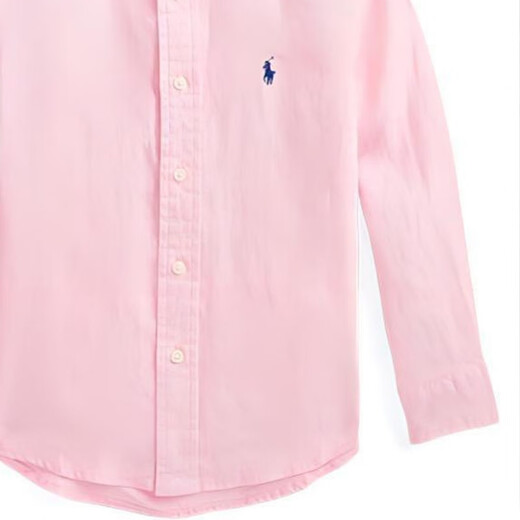 RALPH LAUREN Ralph Lauren children's clothing SS22 Logo embroidered solid linen long-sleeved shirt boys pink pink S