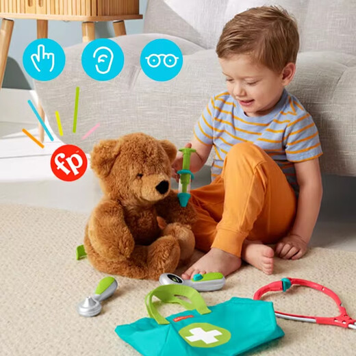 Fisher erneuert den kleinen Doktoranzug Early Education Jungen und Mädchen Kinder, die Rollenspielspielzeug spielen, erneuert den kleinen Doktoranzug