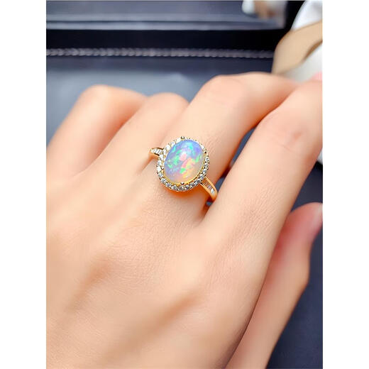 Yadige colorful natural opal ring for women s925 silver plated 18k gold inlaid live light luxury niche ins ring gift white gold opal ring