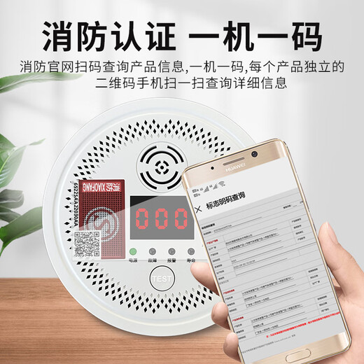 High-end battery model 3C certified carbon monoxide alarm CO detector coal stove burning alarm honeycomb gas alarm carbon monoxide detector LF001