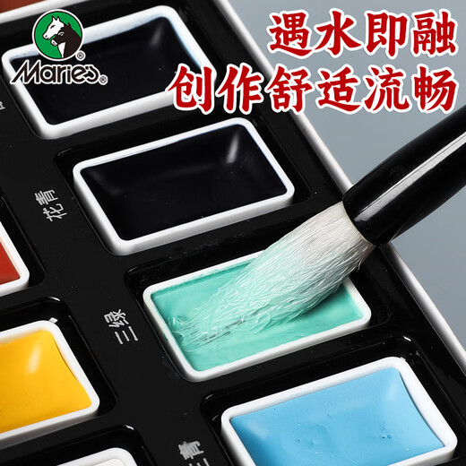 Marie s 24-color solid Chinese painting pigments for elementary school students and children entry supplies ink painting special ancient style ink color meticulous painting materials art sketching
