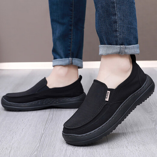 Qianpai alter Peking-Stoffschuhe Herrenschuhe ein Fuß weicher Sohle Nicht-Schlupf-Freizeitschuhe die ganze Saison Leichte, atmungsaktiv