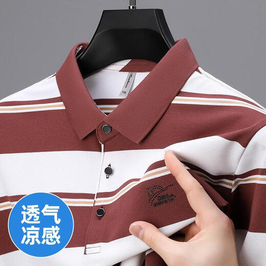 Dads Sommer kurzärmeligte T-Shirt mittleren Alters und ältere Eisseide-Männer mittleren Alters und älteres Polo-Hemd Summer Top 6636-Red 4XL