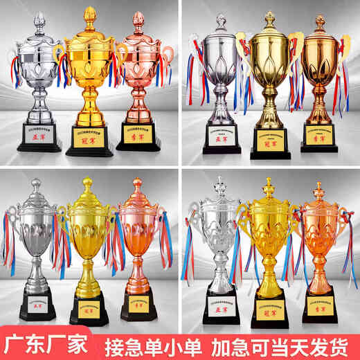 温以嘉定制金银铜三色金属奖杯定制定做刻字创意颁奖团队学生运动会比赛纪念 9905金色