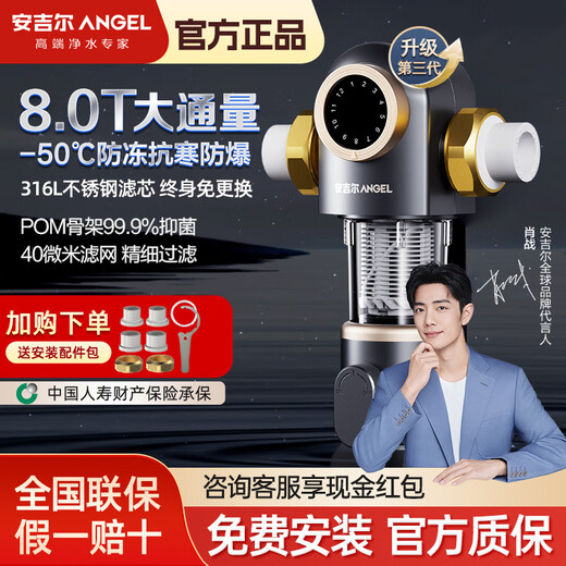 安吉尔前置过滤器家用反冲洗全铜自来水全屋大流量中央净水机3524 第三代升级款前置[送龙头滤芯1