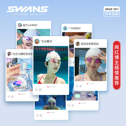 SWANS swimming goggles imported from Japan for men and women, waterproof, anti-fog, high-definition professional racing coated swimming goggles, swimming equipment, lake blue