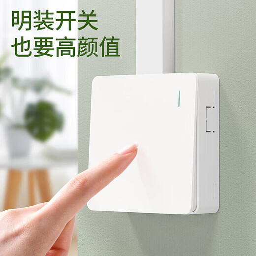 International electrician exposed switch socket household multi-open five-hole wall panel open box frameless high-power 16A white switching power supply wall plug five-hole socket