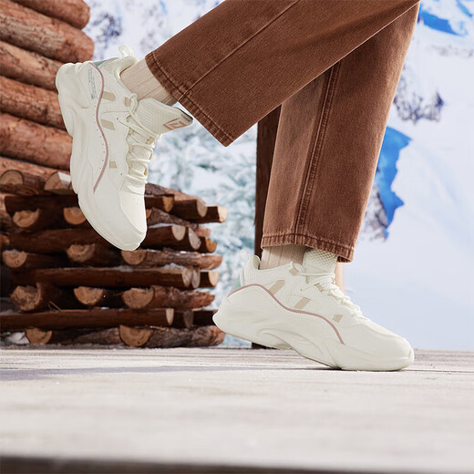 361 Women's Sports Shoes Autumn and Winter Warm and Velvet Retro Thick Soled Casual Dad Cotton Shoes Women 681946707A-1