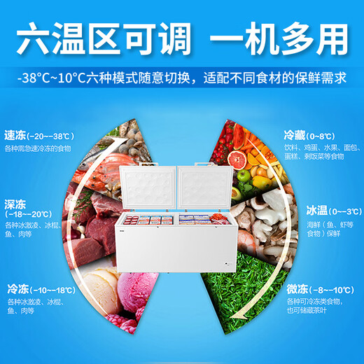 海尔（Haier）大冰柜商用超低温全冷冻单温大型国家冷藏政府卧式冰箱速冻急冻大容量旗舰冷柜家用以旧换新补贴 829升 【-38低温】智能控温800升以上2米1