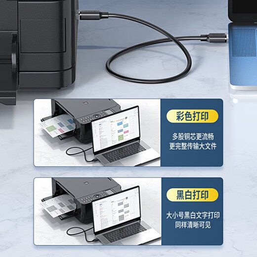 Zhefan подходит для Epson Epson Epson Data Data Cable Cabl Pin Pin Pin Pin Pin Pin Pin Suice Ink Warehouse Цвет черно-белого лазерного сканирования и копирования, расширенного и расширенного USB-соединения Computer Cable Черный 3-метровый кабель данных с экранированным магнитным кольцом Epson L6198 L6279 L6558 L383