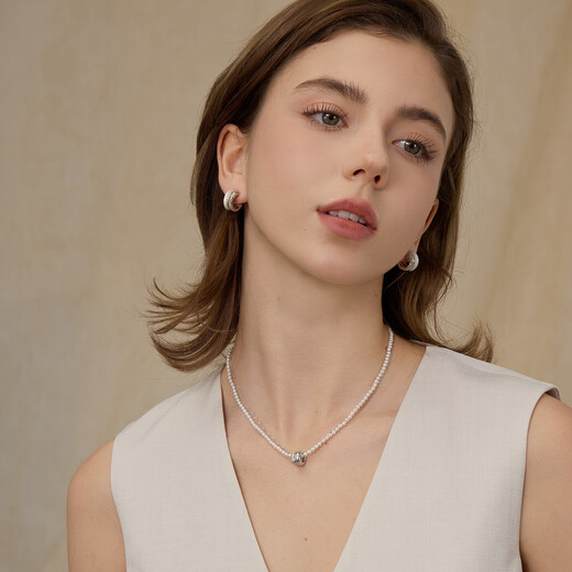 Arsis Snake Pattern Auspicious Double Ring Necklace Zodiac Year Clavicle Chain Fashionable Birthday Gift for Girlfriend