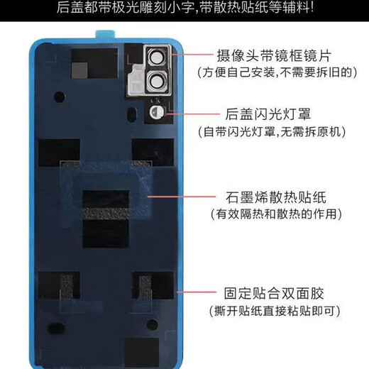 Geeignet für den originalen Huawei P20 Heckabdeckung P20Pro Heckhülle Glas Hülle P20 Heckblatt Mobiltelefon Batterie Abdeckung P20pro Heckabdeckung Aurora Farbe + Frame Objektiv