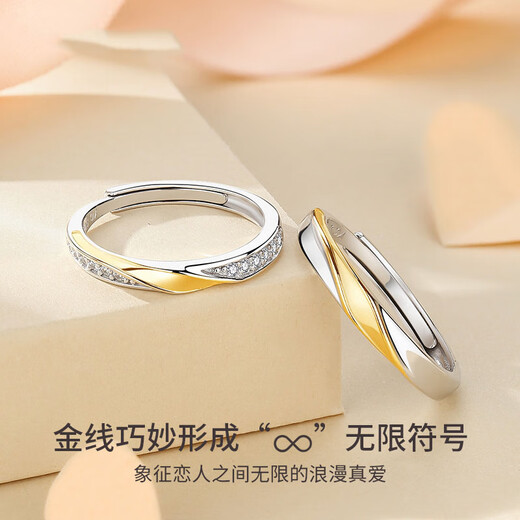 MZMZ platinum couple ring pt950 platinum engagement ring for men and women Valentine's Day birthday gift for girlfriend and wife light luxury model-Mobius ring (live)