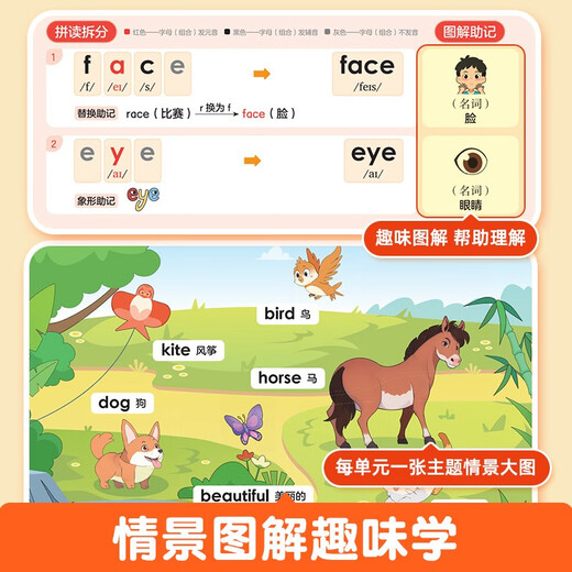 作业帮 拼读法记单词 1000小学必会词 672句单词速记口诀 60节名师拼读课赠拼读知识速记手册