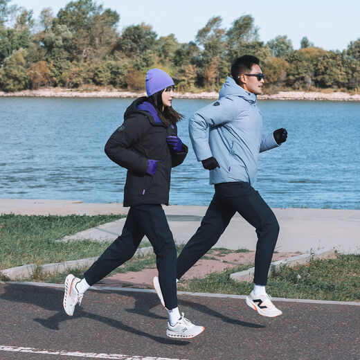 Qinggong (QINKUNG) new product Extremely cold heat monster hooded cotton jacket for men and women, thickened winter warm and cold-proof jacket, black, same style for men and women L