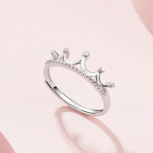 Liuguifu Jewelry Platinum Ring Female Crown PT950 Live Female Ring Shining Crown Wedding Christmas Gift 2.35g Can write greeting cards + engraving