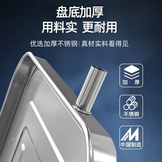 Yibaili air conditioner outdoor unit drain tray suitable for Kelon Hisense Daikin TCL Haier air conditioner universal leakage drain tray stainless steel condensate water basin air conditioner outdoor unit drain tray 3-4 HP universal XL model