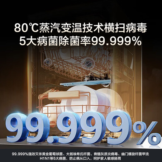 Haier embedded ultra-thin 450mm slim waist X11 double-sided dishwasher 14 sets of large-capacity EYBW143286SHU1 inverter motor first-class water efficiency Haier ultra-thin double-sided dishwasher X11