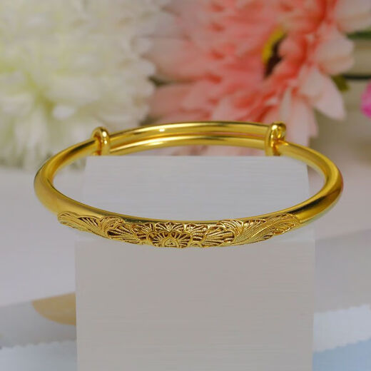 Vatican-made old Phoenix gold shop style filigree bracelet for women 999 gold-plated pure silver push-pull bracelet gold-plated silver adjustable bracelet genuine