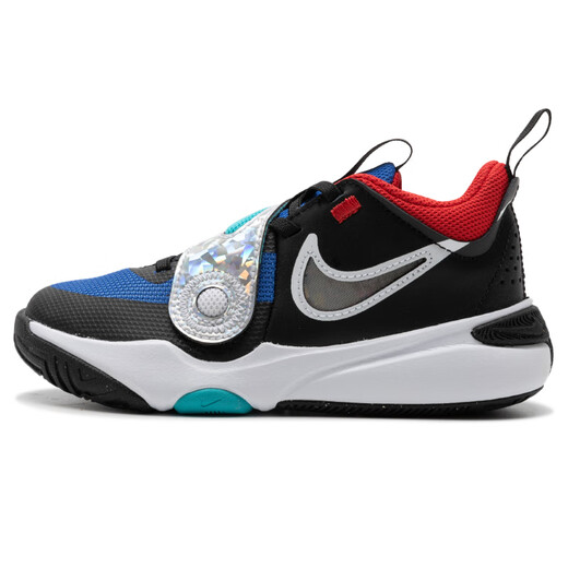 Nike (Nike) Zapatos para niños 2025 Summer Nuevo equipo ajetreo Competición de zapatos deportivos COMISIÓN PRÁCTICO ENTRENAMIENTO RESISTENTE RESISTENTE COMBUSTIBLE DE BALONCALLO FJ1391-001 19 2Y/33.5 Tamaño/21 cm