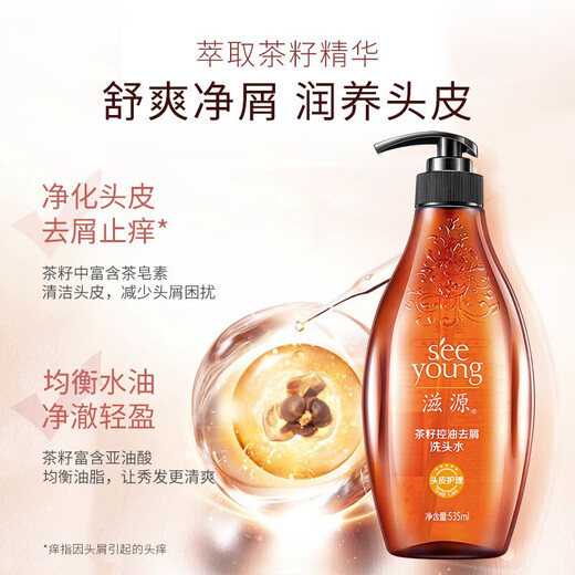 滋源洗发水535ml*2大瓶套装洗护套装 无患子控油清爽祛屑蓬松柔顺男女 控油去屑洗发水535ml*2大瓶