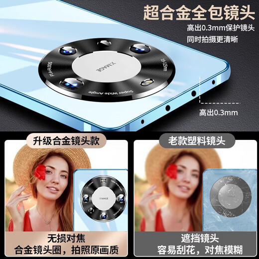 Shanzhe Huawei Mate60pro Caso de teléfono móvil NUEVO MATE60PRO + LENTE Caso de protección anti-caza de inclusión completa Jun Mate60 Glassy Glassy High-End Simple Fine Hard Fine Hole [White Silver + Kunlun Film] Super Anti Anti-Fall Bright y sucio Huawei Mate 60Pro/60 Pro