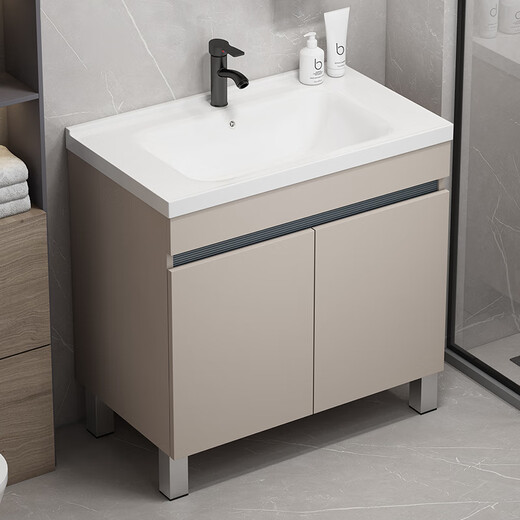 HKFF Honeycomb Gabinete de baño de aluminio Cerámica Integrada Integrada Baño Lavado Gabinete Combinación Balcón Basina Fregadero Findeo F828 Honeycomb 80cm