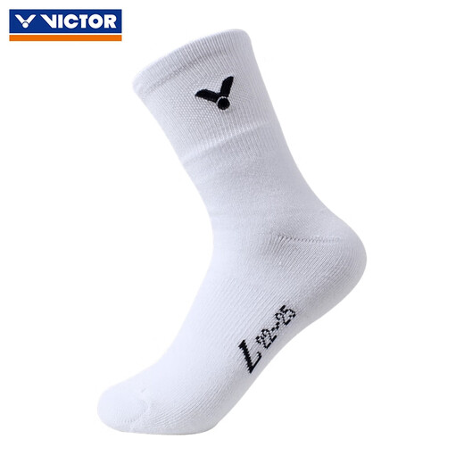 VICTOR Victory Chaussettes de badminton Chaussettes de sport épaisses pour femmes avec bas de serviette absorbant la transpiration, respirantes, antidérapantes et résistantes à l'usure SK290 SK290-A Blanc Taille unique
