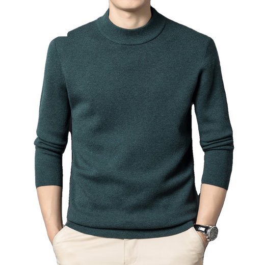 Angel Bird Winter Cardigan Men's Wool Solid Color Half Turtle Collar Loose Thick Sweater Knitted Cardigan Chestnut Gray Camel XXS