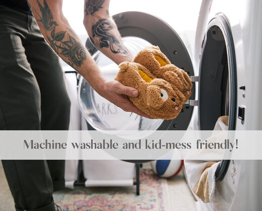 Dearfoams Unisex Kids Easter Basket Gift Kids Washable Animal Slippers Brown Dog 4-5 Big Kid