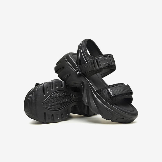 Tata Casual Dicke Sohle Sandalen Frauenschuhe weiche Sohle Strand Sandalen Sommer WL701BL4 Schwarz 39