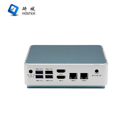 YENTEK双网口NUC迷你主机J6426小型工控机云桌面终端瘦客户机无风扇赛扬N6211工控电脑双HDMI小主机 N1250Z-H2 J6426/2.0GHz四核 8G/DDR4+128G/M.2+